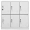 vidaXL 5x Locker Cabinets Home Office School Modern Locker-Style Storage Side Document Cabinet Organiser Cupboard Light Grey Steel