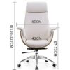 NMDCDH Leather Executive High-Back Home Office Chair, Rolling Swivel Adjustable Task Chair with Bionic Leather Seat for Women Adults, Black