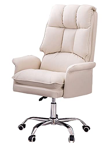 NMDCDH Home Comfort Office Chair Double layer Back Support w/Armrest for Women Adults, White