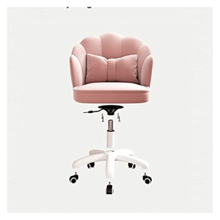 SLNFXC Bedroom Dormitory Chair Home Office 360° Swivel Lift Chair Handrail Back Writing Desk Chair Dressing Stool Makeup