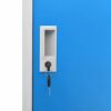 vidaXL 5x Locker Cabinets Home Office School Modern Locker-Style Storage Side Document Cabinet Organiser Cupboard Light Grey and Blue Steel