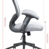 LONGBOSS Office Chair, Mid Back Home Office Computer Desk Chairs and Built-in Lumbar Support Flipped Arms Adjustable Height (Gray)