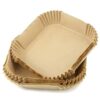 QWORK® 100pcs Airfryer Liners, 16cm / 6.3in, Non Stick Air Fryer Sheets, for Oven, Microwave, Hot Air Fryer