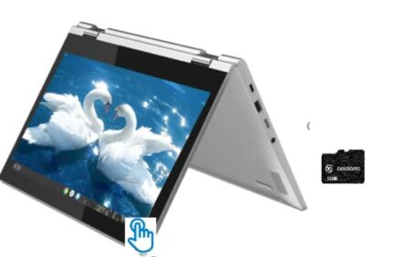 Lenovo Newest Chromebook 11.6" 2-in-1, HD IPS Touchscreen, Intel Celeron N4000, 4GB RAM, 32GB eMMC+128GB Goldoxis SD Card, Bluetooth Webcam USB-C