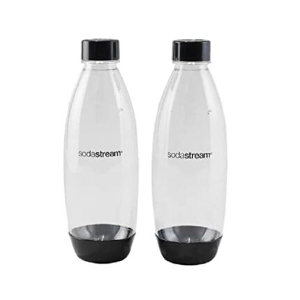 SodaStream 2 Pack 1L BPA Free Water Bottle for Carbonated Drinks. Dishwasher Safe, Compatible with SodaStream Spirit, Spirit One Touch, Terra, Ar