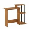 Furinno Efficient Home Laptop Notebook Computer Desk, Study Desk, Writing Desk, Sonoma Oak/White, 100.6 (W) x 85.3 (H) x 39.6 (D) cm