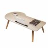 WALNUT Basic Small Home Office Desk Laptop Table with Solid Wood Leg for Small Space (Size : XS)