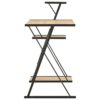 CZDYUF Computer Desk with Shelf, Chipboard & Steel Writing Table, Office Furniture Black and Oak 116x50x93 cm