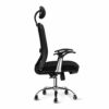 YLiansong-home Adjustable Rotating Office Chair Dark Backrest and Upholstered Black Seat 2-to-1 Synchronized Tilt Control Adjustable Arm and Tilt