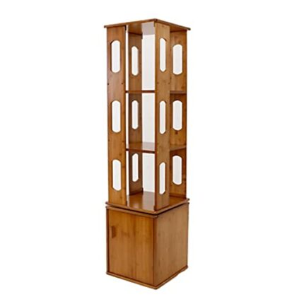 WXJLYZRCXK Bookcases Modern Bookshelf with Door 360°Rotating Bookcase Shelf Storage Organizer Shelves for Living Room, Bedroom, Home Office Decor