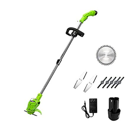 Powered Edger Lawn Mower Cordless Electric String Trimmer 12V Pruning Garden Tools Weed Brush Cutter Kit for Garden Clearing Weeds Flower Trees