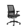 Steelcase Think Ergonomic Height Adjustable Office Chair with Adjustable Lumbar Support and Armrests, Breathable 3D Knit Royal Blue Backrest and