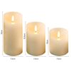 Autbye Flameless Candles Electric with Rechargeable Battery (2019 Advanced Edition) Extra Bright Ivory 3 Pack 4" 5" 6" Dripless Real Wax Pillars