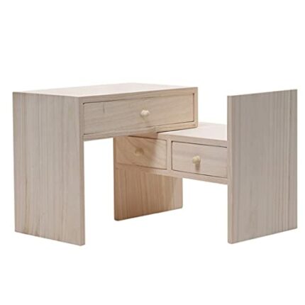 NXYJD Creative Flexible Solid Wood Table Bookshelf for Office Home Bedroom Storage Rack Students Desktop Wood Bookcase with Drawers