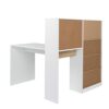 N/A Office Desk Computer Desk Laptop Study Desk L Shape Desk with 4 Tiers Bookshelf Home Office Workstation (Color : A)