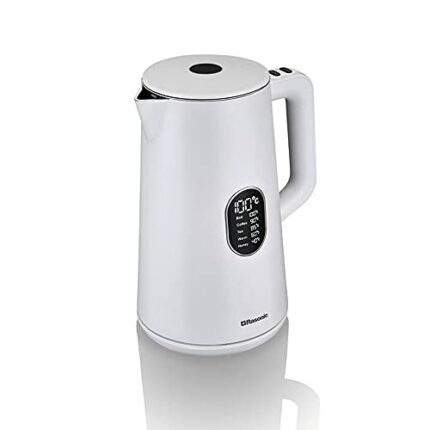 Rasonic Electric Cordless Kettle with Variable Temperature Control (40°C to 100°C), 1.5 Litre, 1800W, with Real-Time Temperature Display, Ivory W