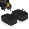 ZARYN Silicone Reusable Air Fryer Liner - Food Safe Easy Cleaning, Suitable for Most Fryers - Heat Resistant Reusable for Microwave Oven - Pack o