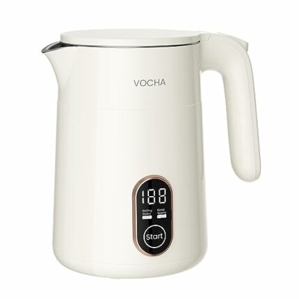 VOCHA Mini Electric Kettle, 0.4L Portable Travel Small Electric Kettle with Keep Warm Function, LED Touch Panel Electric Water Heater, Fast Boili