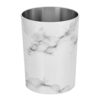 mDesign Metal Wastepaper Bin — Compact Metal Bathroom Bin — Round-Shaped Rubbish Basket for Home and Office — Dark Grey