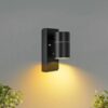Unikcst Dawn to Dusk Outdoor Wall Lights Mains Powered IP44 Black Outside Light with Sensor 240V for Front Door Porch - Incl. 1X 5W GU10 LED Warm