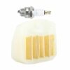 Air Filter Spark Plug, Air Filter + L7T Spark Plug Kit Suitable for Husqvarna 340 345 346 350 351 353 Chainsaw Outdoor Power Tools Parts Replacem