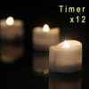 Willingood LED Tea Lights Flameless Candle with Timer, 6 Hours on and 18 Hours Off, 1.4 x 1.3 Inch, Warm White, [12 Pack]