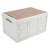 Alomejor 30L Foldable storage box,Multifunctional Car folding box Waterproof Storage Box with Wooden Panel for Outdoor(Black) Camping storage