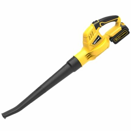 Cordless Leaf Blower Werktough 20V B001 Yellow with 3.0A Battery and Fast Charger Leaf Sweeper Blower