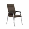 n/a Classic Leather Office Desk Guest Chair with Metal Frame, Comfortable and Breathable, Brown