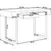 Beliani Home Office Desk 2 Storage Drawers 120 x 55 cm Light Wood with Black Vida
