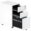 YITAHOME Fully Assembled 3-Drawers Rolling File Cabinet - Lockable Drawers, Home Office Mobile Filing Cabinet with Wheel, Under Desk File Cabinet