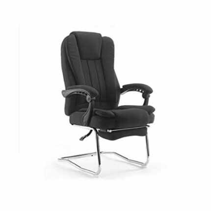 NXYJD Ergonomic Office Recliner Chair with Lumbar Support Simple Leisure Chair Study Chair Fabric Office Chair Bow Chair (Color : Svart)