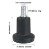 SKOAJAS Plate Casters 5-Pack Glides Replacement Bar Stool, Fixed Stationary Caster Glide for Office Chair Without Wheels &