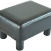 GTYT Leather Footstool Foot Rest Small Seat Foot Rest Chair Black Home Office with Legs