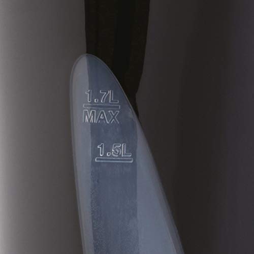 Daewoo Essentials, Plastic Kettle, Black, 1.7 Litre Capacity, Fill 7 Cups, Family Size, Visible Water Window For Easy Monitoring, Led Light Indic