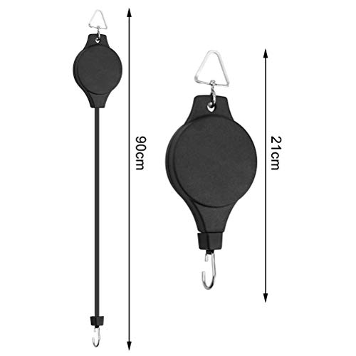 kuou 2 Pieces Plant Pulley, Hanging Basket Pulley Retractable Plant Hanger Heavy Duty Plant Pulley Hook for Garden Hanging Baskets and Birds Feed