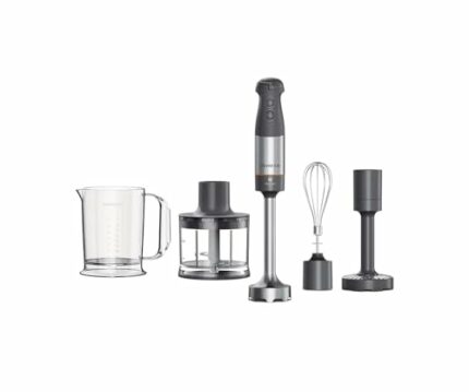 Kenwood Triblade XL Hand Blender, Mixer with Anti-Splash, Chopper 500ml, Metal Whisk and Masher Attachment and BPA-Free Plastic Beaker, HBM60.307