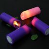 Aku Tonpa Christmas Products 3 Purple and 1 Pink Battery Operated Flameless Advent Candles with Remote Control and Timer, 2.15"x6"
