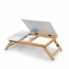 SMLJLQ White Office Computer Desk, Folding Laptop Shelf Table Can Be Raised and Lowered