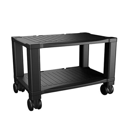 Home-Complete Printer Stand-2-Tier Under Desk Table for Fax, Scanner, Printer, Office Supplies-Compact and Mobile with Wheels for Portable Storag