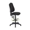 Lab Space - Draughtsman Chair Upholstered in Black Charcoal, or Blue - High Office Chair, Lab Chair, Bench Chair (Charcoal)