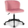 LEIGE Velvet Home Office Leisure Vanity Chair Armless Adjustable Swivel (Color : Argento, Size : Light Grey)
