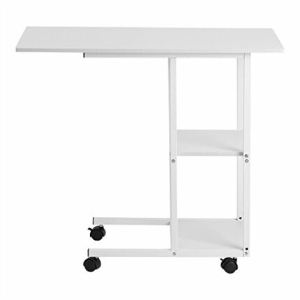 Over Bed Table, Home Office Portable Mobile Over Bed Table Sofa Couch Rolling Wheel Laptop Computer Desk