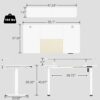 WOKA 55 x 28 Inch Electric Standing Desk with Wheels, Height Adjustable Stand up Desk with a Monitor Stand Riser, Standing Computer Desk with Mem