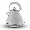 Tower T10074GRY Ash Rapid Boil Pyramid Kettle with Easy Open Lid, Removable Filter, 1.7L, 3KW, Grey and Chrome