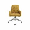 WALNUT Fabric Computer Chair Home Simple Modern Swivel Chair European Seat Leisure Lift Office Chair Study Chair (Color : Yellow)