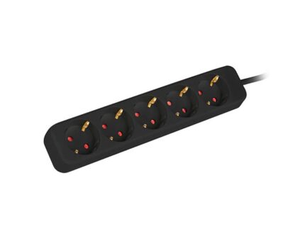 lanberg Brand Sockets Model 5 Outlet Schuko Black 3M Strip