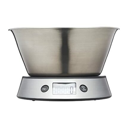 Taylor Pro Digital Kitchen Food Scales with Removable Bowl, Professional Standard with Tare Feature and Precision Accuracy, Stainless Steel Finis