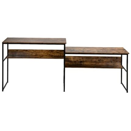 N/A Home Office 2 Person Desk Writing Study Desk Oversized Computer Desk with Open Storage Rack (Color : A)