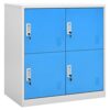 vidaXL 5x Locker Cabinets Home Office School Modern Locker-Style Storage Side Document Cabinet Organiser Cupboard Light Grey and Blue Steel